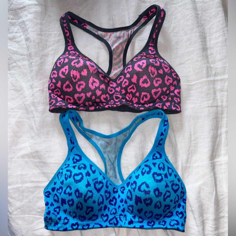Pair of Victoria Secret Pink Push Up Sport Bras